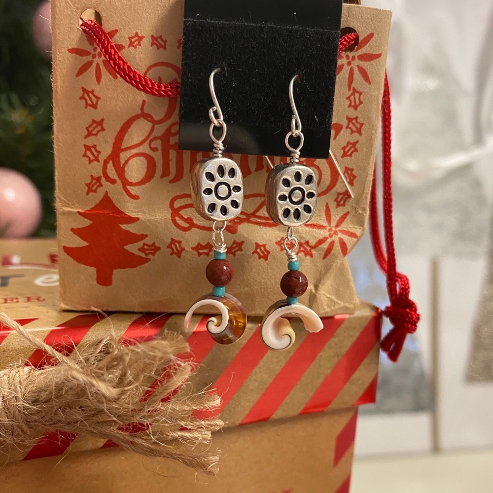 Luhanas Spiral Shell on Sterling Silver Earrings